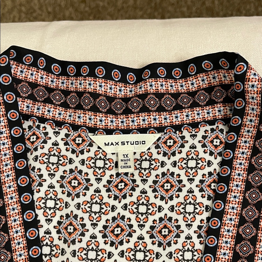 Max Studio Geometric Patterned Open Front Kimono - image 6